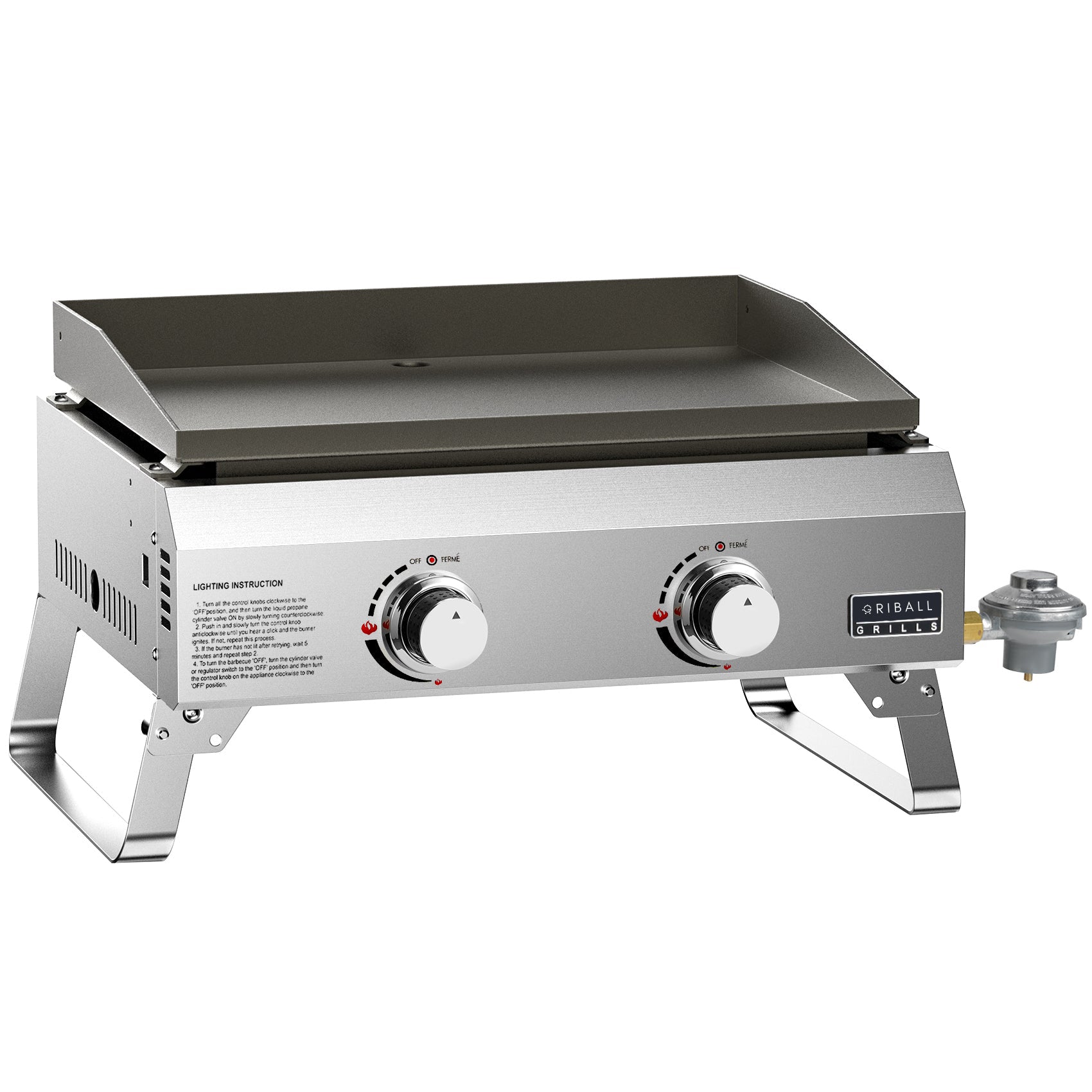 Flat Top Tabletop 2-Burner Gas Griddle