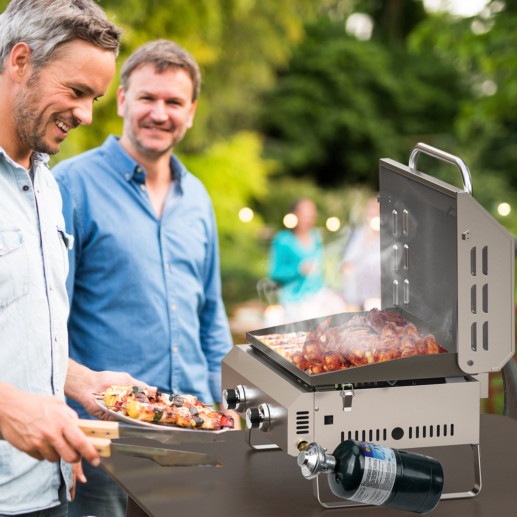 Flat Top Tabletop 2-Burner Gas Griddle