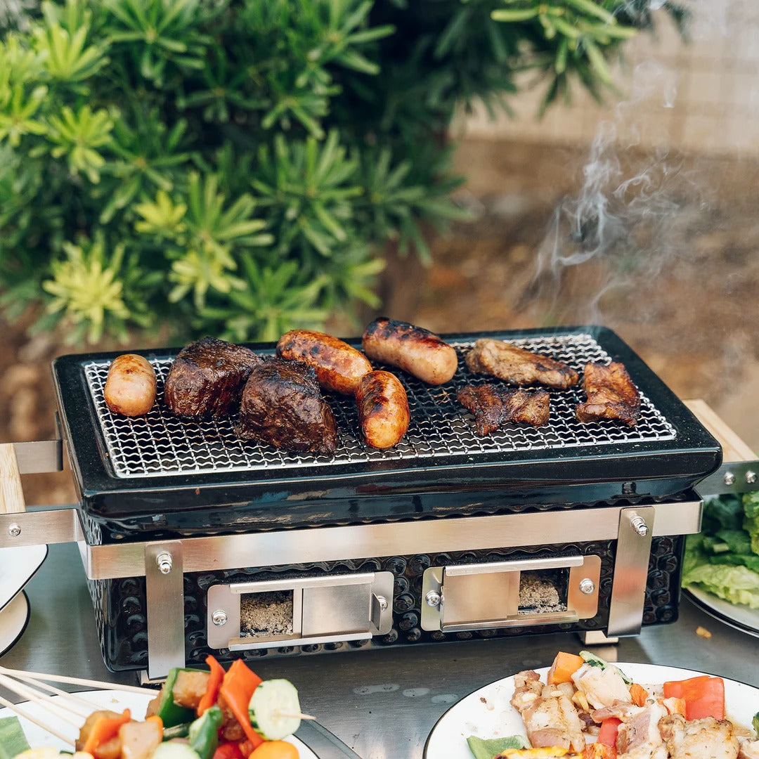 Charcoal BBQ Grill Hibachi Grill, 16 inch Square