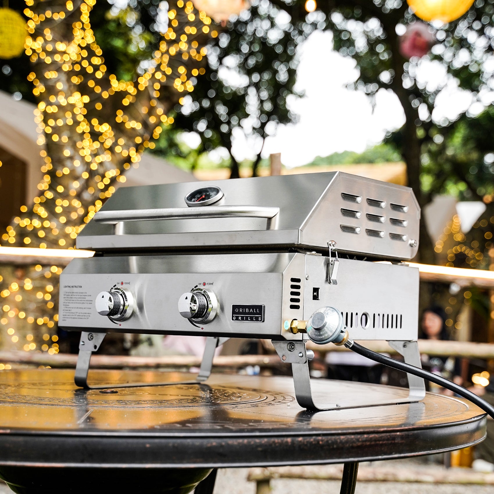 Flat Top Tabletop 2-Burner Gas Griddle