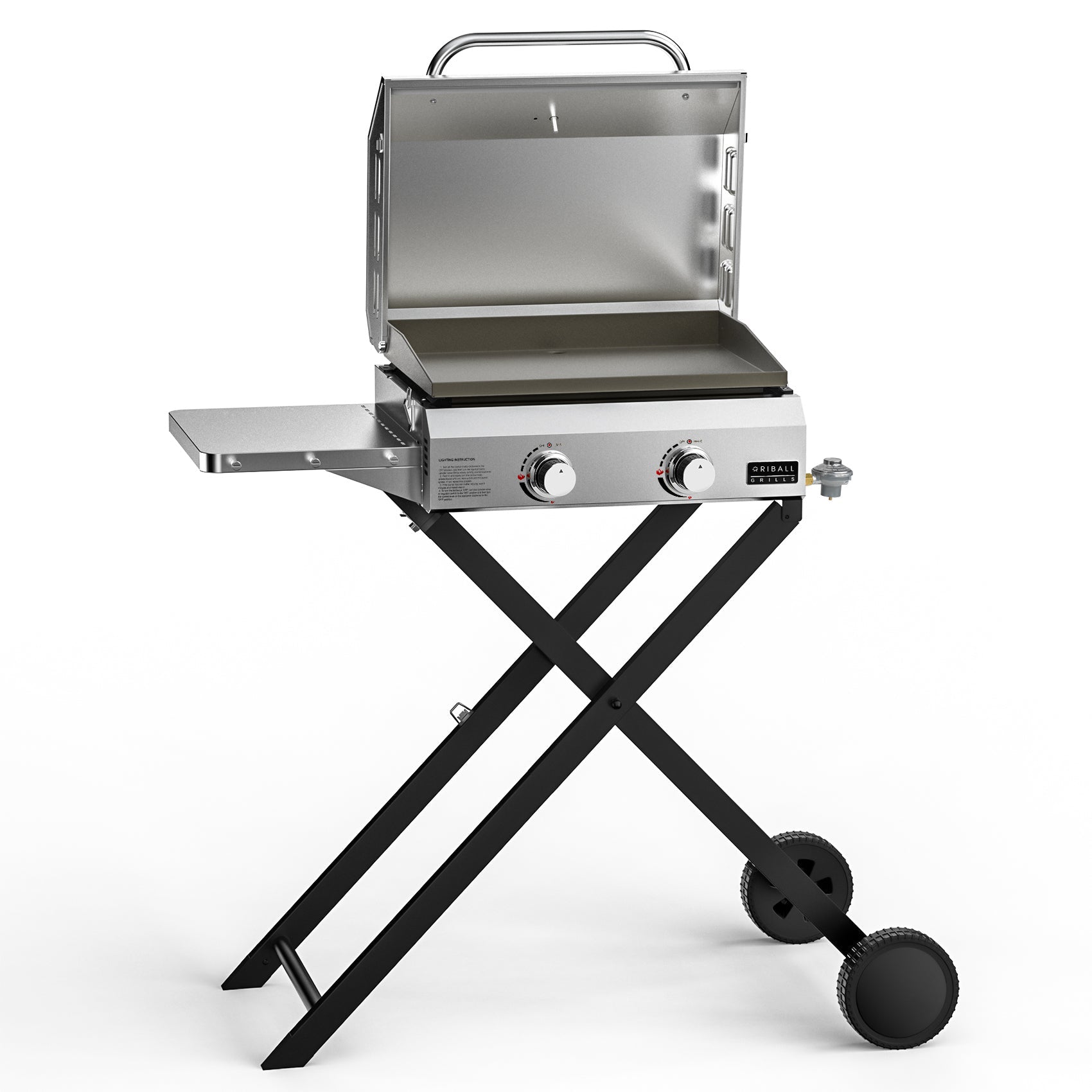 BBQ Gas Griddle 2-Burner with Foldable Cart