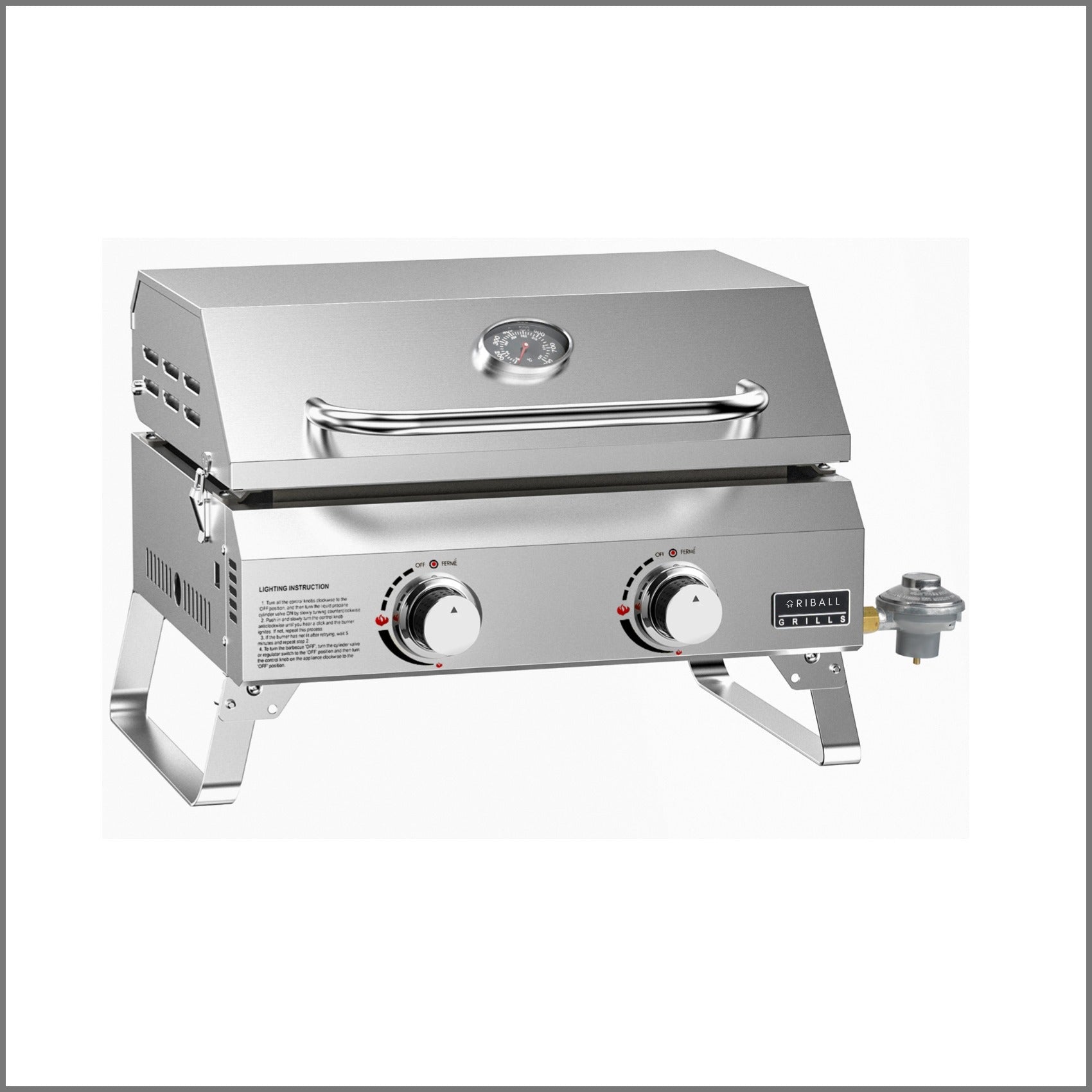 Flat Top Tabletop 2-Burner  Gas Griddle