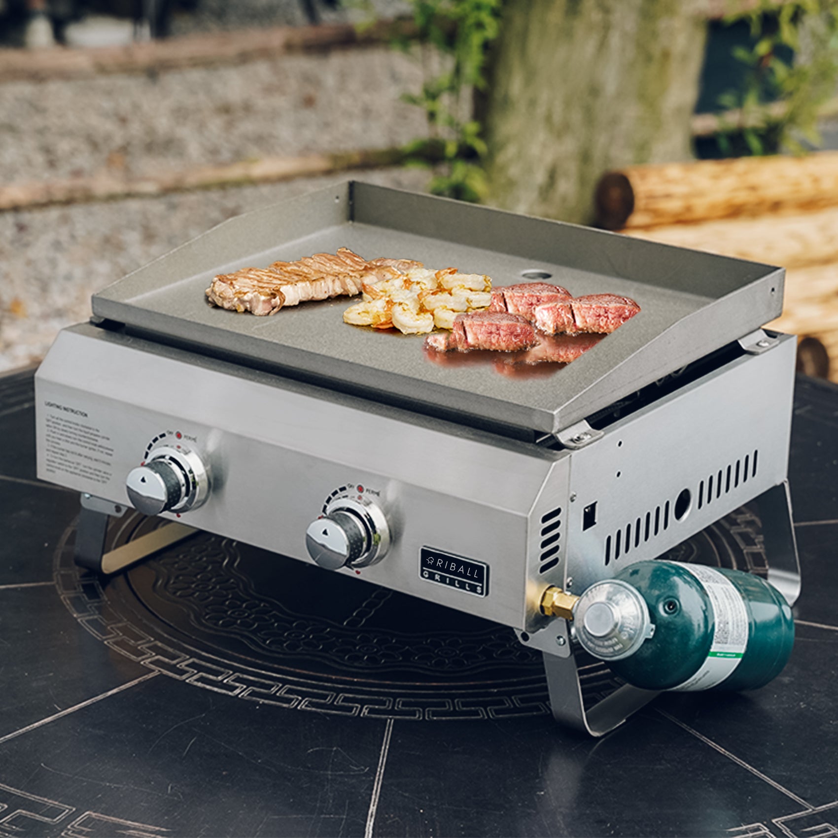 Flat Top Tabletop 2-Burner  Gas Griddle